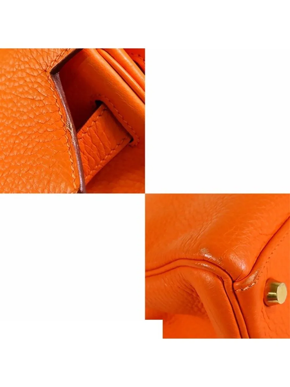 Hermes Kelly 32 Orange Gold Taurillon Internal Sewing 2-Way Shoulder Bag